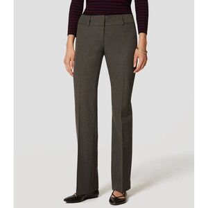 LOFT Julie Trousers Winter Olive Size 8 Green Grey Straight Leg Stretch Classic